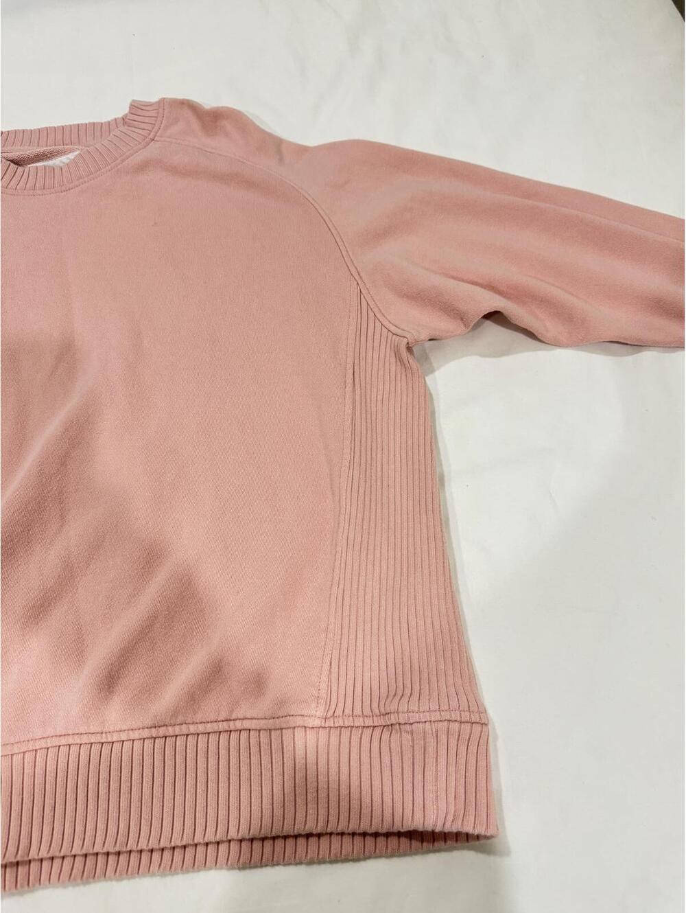 Aerie "Down to Earth" Oversized Crewneck Sweatshirt Baby Pink Medium Loungewear - Picture 5 of 9